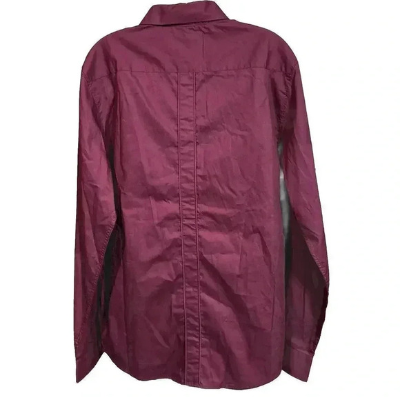 Guess men's long sleeve textured button down shirt red Size Large Occasion Party - Picture 3 of 14